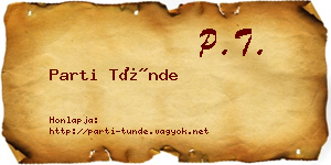 Parti Tünde névjegykártya